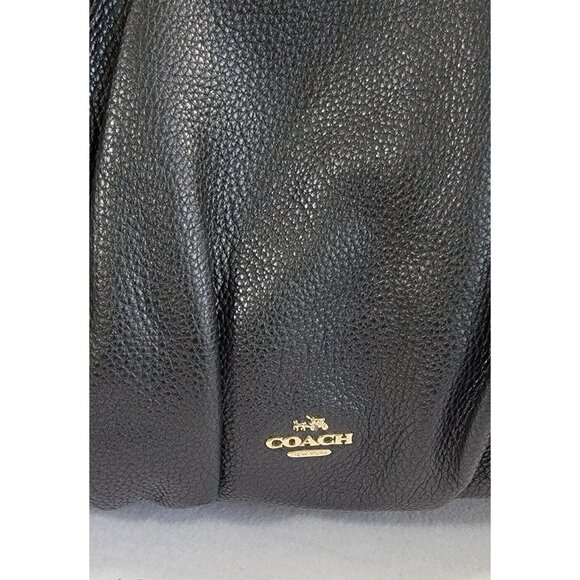 Coach Womens Black Pebbled Leather Lily Shoulder Bag Magnetic Snap Closure NWT - Picture 3 of 7